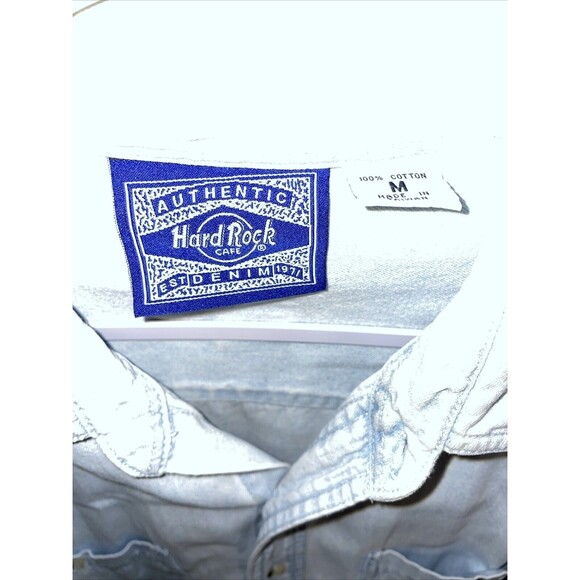 Hardrock Men’s Chambray Shirt Size Medium Blue Faded Look Comfort Casual Cozy - Picture 2 of 12